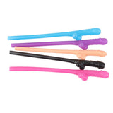 Maxbell 10pcs Hen Night Party Dicky Sipping Straw Multicolor