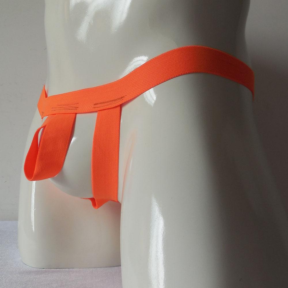 Maxbell Maxbell Mens Sexy Hollow Strap Pouch Briefs Underwear G-string Jockstrap Orange