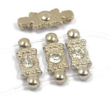 Maxbell 40pcs Silver Plated 2/3 Hole Spacer Loose Beads Charm for Bracelets Necklace DIY