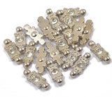 Maxbell 40pcs Silver Plated 2/3 Hole Spacer Loose Beads Charm for Bracelets Necklace DIY