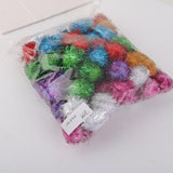 Maxbell Maxbell 70 Piece 3.5cm Glitzy Tinsel Sprayed Pompoms Balls for Sewing Jewelry Making