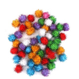 Maxbell Maxbell 70 Piece 3.5cm Glitzy Tinsel Sprayed Pompoms Balls for Sewing Jewelry Making