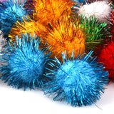 Maxbell Maxbell 70 Piece 3.5cm Glitzy Tinsel Sprayed Pompoms Balls for Sewing Jewelry Making