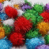 Maxbell Maxbell 70 Piece 3.5cm Glitzy Tinsel Sprayed Pompoms Balls for Sewing Jewelry Making