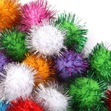 Maxbell Maxbell 70 Piece 3.5cm Glitzy Tinsel Sprayed Pompoms Balls for Sewing Jewelry Making