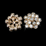 Maxbell 3xCrystal Diamante Pearl Flower Buttons FLATBACK Embellishment L
