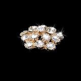 Maxbell 4xCrystal Diamante Pearl Flower Buttons FLATBACK Embellishment L