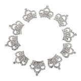 Maxbell 6x10pcs Crystal Diamante Crown Embellishments DIY Accessories 23x23mm