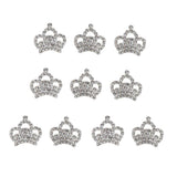 Maxbell 6x10pcs Crystal Diamante Crown Embellishments DIY Accessories 23x23mm