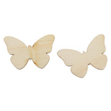 Maxbell Maxbell 50 Wooden MDF Plain Butterfly Shapes 6cm x 3mm