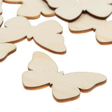 Maxbell Maxbell 50 Wooden MDF Plain Butterfly Shapes 6cm x 3mm