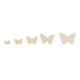 Maxbell Maxbell 50 Wooden MDF Plain Butterfly Shapes 6cm x 3mm