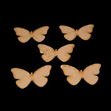 Maxbell Maxbell 50 Wooden MDF Plain Butterfly Shapes 6cm x 3mm