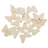 Maxbell Maxbell 50 Wooden MDF Plain Butterfly Shapes 6cm x 3mm