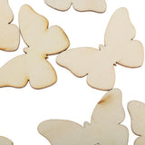 Maxbell Maxbell 50 Wooden MDF Plain Butterfly Shapes 6cm x 3mm