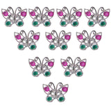 Maxbell 10pcs Plastic Butterfly Rings for Girl Kids Party Favor Gifts Silver