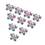 Maxbell 10pcs Plastic Butterfly Rings for Girl Kids Party Favor Gifts Silver