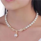Maxbell 3xWedding Party Bridal Jewelry Rhinestone Diamante Pearls Necklace Earring c