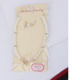 Maxbell 3xWedding Party Bridal Jewelry Rhinestone Diamante Pearls Necklace Earring c