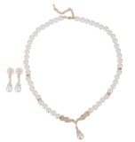 Maxbell 3xWedding Party Bridal Jewelry Rhinestone Diamante Pearls Necklace Earring c