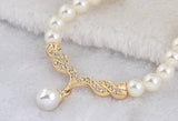 Maxbell 3xWedding Party Bridal Jewelry Rhinestone Diamante Pearls Necklace Earring c