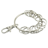 Maxbell 4xLarge Round Alloy Key Chain Keyring Holder Silver
