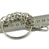 Maxbell 8xLarge Round Alloy Key Chain Keyring Holder Silver