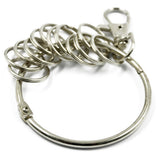 Maxbell 24xLarge Round Alloy Key Chain Keyring Holder Silver