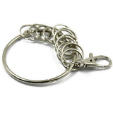 Maxbell 15xLarge Round Alloy Key Chain Keyring Holder Silver