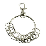 Maxbell 4xLarge Round Alloy Key Chain Keyring Holder Silver