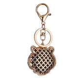 Maxbell 6x3D Crystal Tiger Head Keyring Charm Pendant Key Ring Chain Keychain
