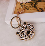 Maxbell 6x3D Crystal Tiger Head Keyring Charm Pendant Key Ring Chain Keychain