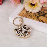 Maxbell 6x3D Crystal Tiger Head Keyring Charm Pendant Key Ring Chain Keychain