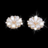 Maxbell 3xCrystal Diamante Pearl Flower Buttons FLATBACK Embellishment N