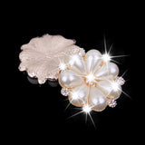 Maxbell 3xCrystal Diamante Pearl Flower Buttons FLATBACK Embellishment N