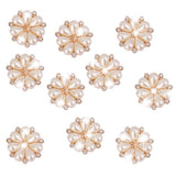 Maxbell 3xCrystal Diamante Pearl Flower Buttons FLATBACK Embellishment N