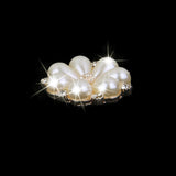 Maxbell 3xCrystal Diamante Pearl Flower Buttons FLATBACK Embellishment N
