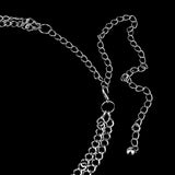 Maxbell Crystal Flower Heart Ladies Waist Chain Belt in Silver