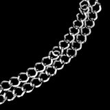 Maxbell Crystal Flower Heart Ladies Waist Chain Belt in Silver