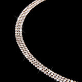 Maxbell 3x3-Row Crystal Ladies Waist Chain Belt in Gold