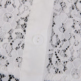 Maxbell 2xWhite Lace Floral Fake Wave Collar Detachable Half Shirt Blouse