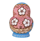 Maxbell 10PCS Painted Flower Wooden Russian Nesting Dolls- Blue&Gold