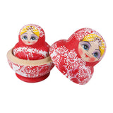 Maxbell 10PCS Hand Painted Flower Wooden Russian Nesting Dolls - Red & White