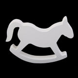Maxbell 4xWhite Wooden Small Rocking Horse Wedding Home Decor Kids Toys