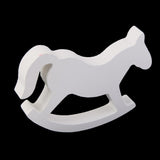 Maxbell 4xWhite Wooden Small Rocking Horse Wedding Home Decor Kids Toys