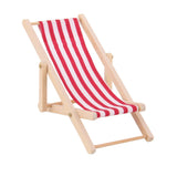 Maxbell 7xWooden Lounge Chair Red White Striped 1/12 Dollhouse Miniature Furniture