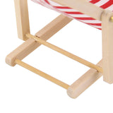 Maxbell 10xWooden Lounge Chair Red White Striped 1/12 Dollhouse Miniature Furniture