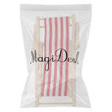 Maxbell 7xWooden Lounge Chair Red White Striped 1/12 Dollhouse Miniature Furniture