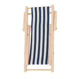 Maxbell Wooden Lounge Chair Blue White Striped 1/12 Dollhouse Miniature Furniture