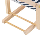 Maxbell 10xWooden Lounge Chair Blue White Striped 1/12 Dollhouse Miniature Furniture